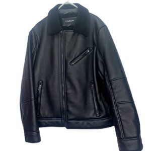 New Men's Size Large Jacket, Black Leather Shirling Style Jacket